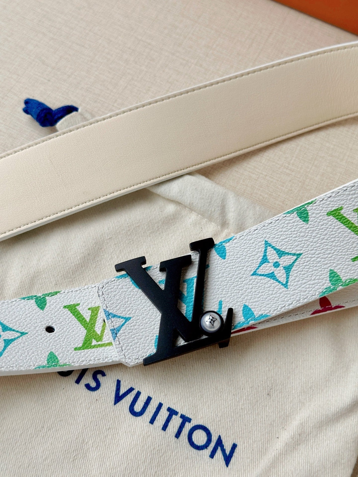 Multi-Color Monogram Canvas Belt, 40mm Reversible Leather Strap