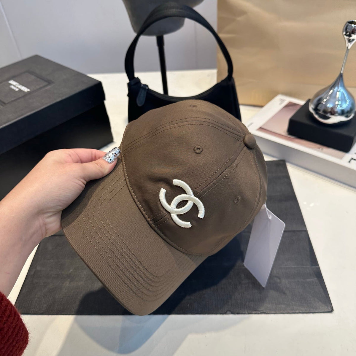 Embroidered Cotton Baseball Cap - Olive